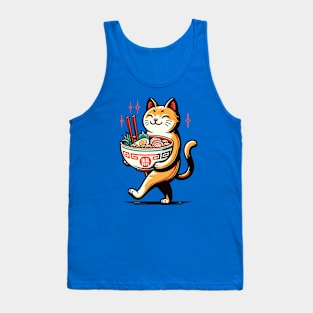 Cat carrying ramen noodles Tank Top